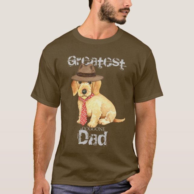 Camiseta Pai de Dachshund com fio (Frente)