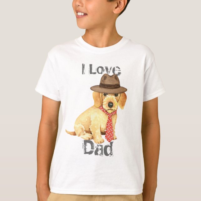Camiseta Pai de Dachshund com fio (Frente)