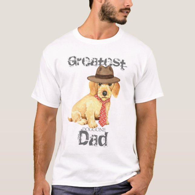 Camiseta Pai de Dachshund com fio (Frente)