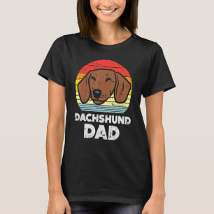 Camiseta Pai De Dachshund Retro Weiner Salsicha Cão Animal 