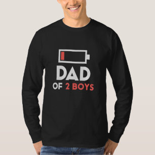 Camiseta Pai De Dois Meninos De Homens De Aniversário Filho