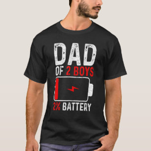 Camiseta Pai De Dois Rapazes Dia de os pais De Aniversário 