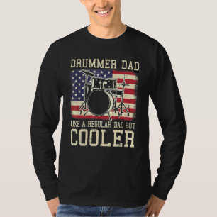 Camiseta Pai De Drummer Como Um Pai De Drummer De Vintage R