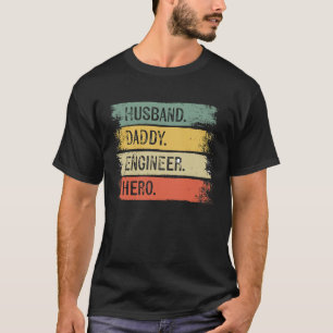 Camiseta Pai de Engenharia Hero do Engenheiro Husband
