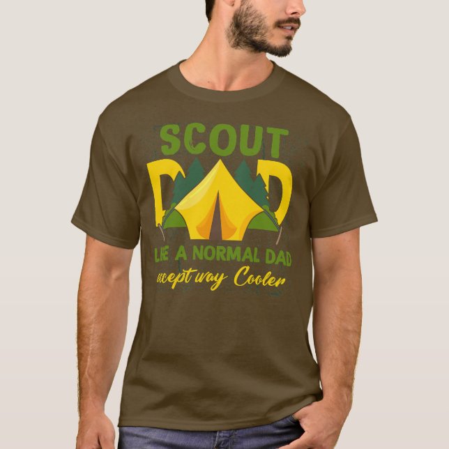 Camiseta Pai de escoteiro Líder do Rapaz Acampando Tropa (Frente)