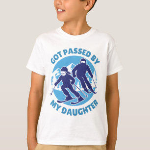 Camiseta Pai de Esqui Divertido de Esqui Foi Chutado Por Mi