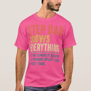 Camiseta Pai De Etapa De Vintagem Do Mens Sabe Tudo De Engr