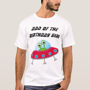 Camiseta Pai de Festa de aniversário espacial T-Shirt
