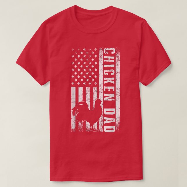 Camiseta Pai de frango -  Americano Bandeira de Aves de Cap (Frente do Design)