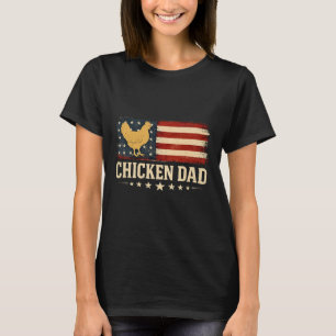 Camiseta Pai de Frango Engraçado Bandeira Retro EUA Avicult