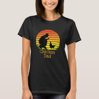 Camiseta Pai de frango Vintage Retro Sunset Chicken Farmer