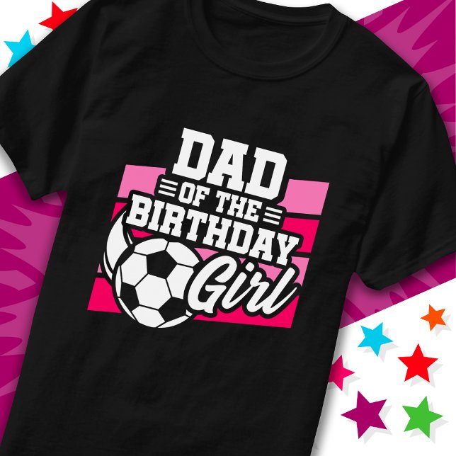 Camiseta Pai de futebol infantil da garota de aniversário (Criador carregado)