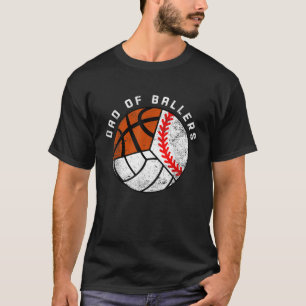 Camiseta Pai De Galeotas Engraçado Baseball Bask De Voleibo