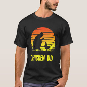 Camiseta Pai de Galinha Pôr do Sol Retro Dono de Galinha Fa
