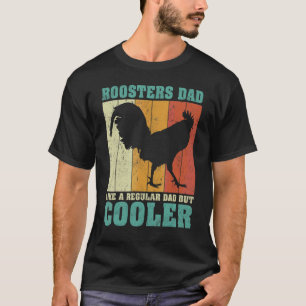 Camiseta Pai De Galo Retro Do Mens Vintage Como Um Pai Regu
