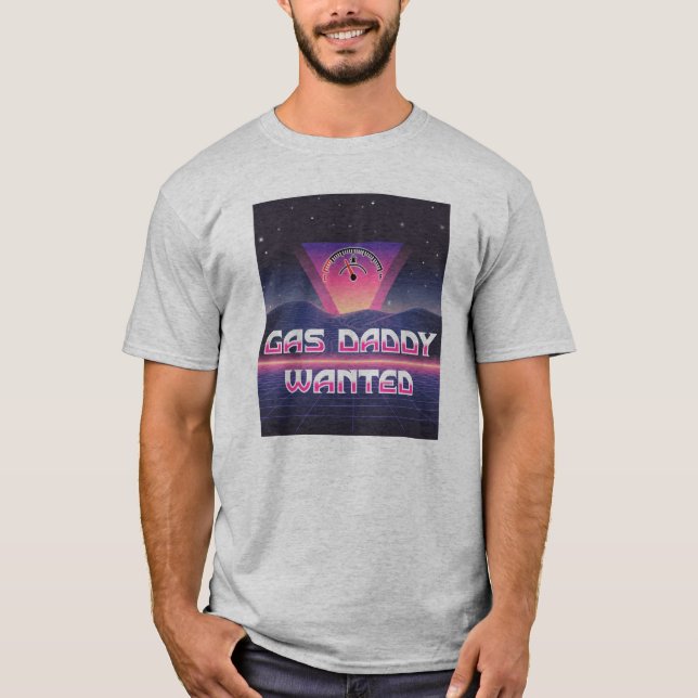 Camiseta Pai de gás desejado - Engraçado retrowave 800  (Frente)