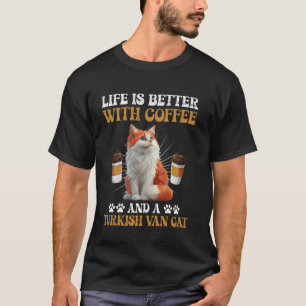 Camiseta Pai de Gato A VIDA É MELHOR COM CAFÉ E TURCO DE