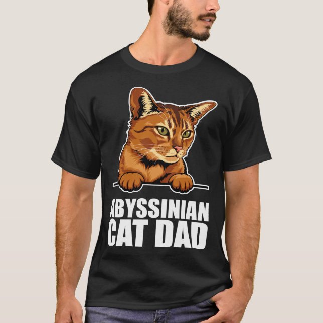Camiseta pai de gato abissínio (Frente)