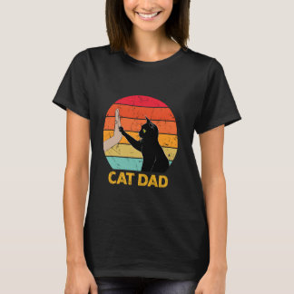Camiseta Pai de Gato Amante de Gato Engraçado Gato Preto Hi
