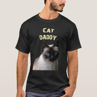 Camiseta Pai de Gato Artístico Siamês pai de Gato