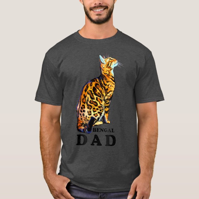 Camiseta Pai de Gato de Bengala Doméstico (Frente)
