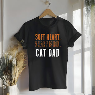 Camiseta Pai de Gato de Coração Macio e Mente Afiada