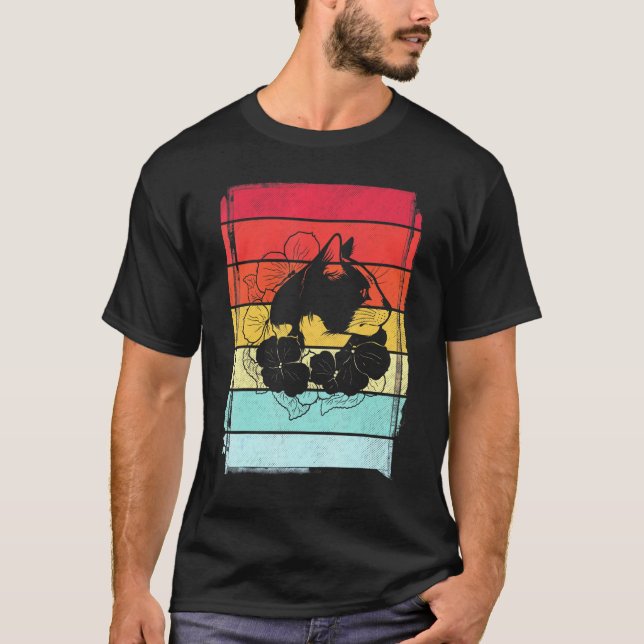 Camiseta Pai de Gato de Gato Floral de Gato Retro Cat Mãe P (Frente)