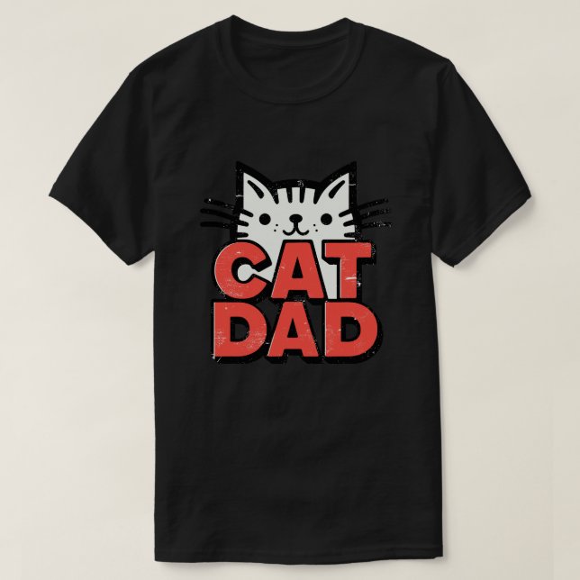Camiseta Pai de Gato de Kawaii Retro (Frente do Design)