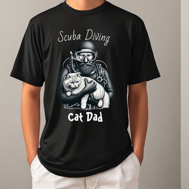 Camiseta Pai de Gato de Scuba Diving (Criador carregado)