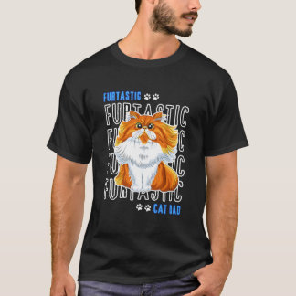 Camiseta Pai de Gato Doméstico de Pelo Longo Furtástico Pai
