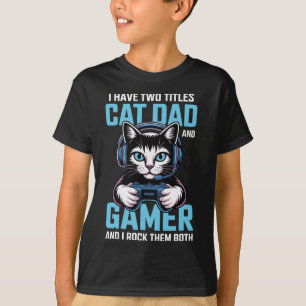 Camiseta Pai de Gato Gamer Divertido Pai de Jogos Eu Tenho