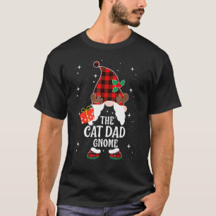 Camiseta Pai de Gato Gnomo Plaid Buffalo Família Correspond