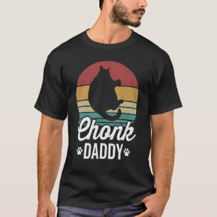 Camiseta pai de gato gordo gato gordo dono retro pôr do sol