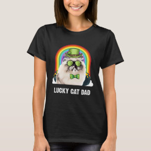 Camiseta Pai de Gato Himalaio Sortudo Dia de São Patrício