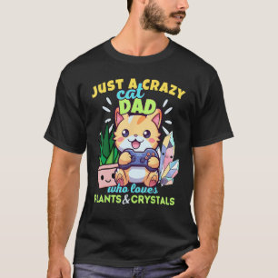 Camiseta Pai De Gato Louco Que Ama Plantas Gaming E Cristai