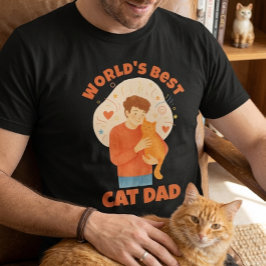 Camiseta Pai de Gato Mais do Mundo em Aquarela Foto Persona