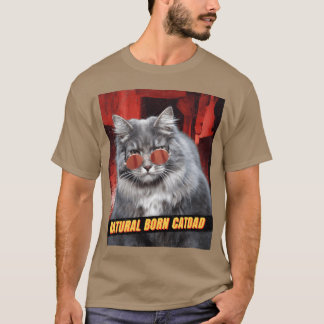 Camiseta Pai de Gato Nato Artístico Retro Engraçado e Estra
