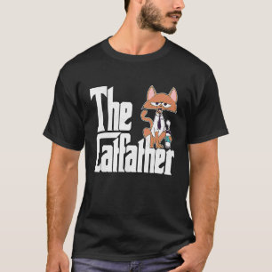 Camiseta Pai de Gato O Catfather Café Louco Pai Gato Kitt