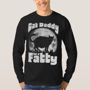 Camiseta Pai de gato para gordo! Funny Vintage Full Moon & 