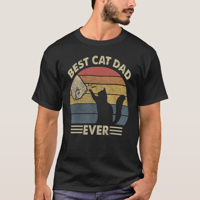 Camiseta Pai de Gato Preto - Melhor Pai De Gato - Gif De Gi (Frente)