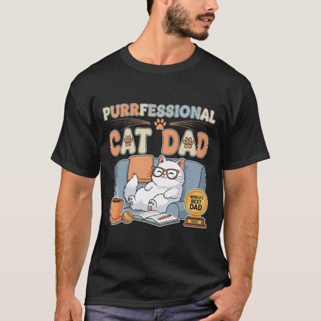 Camiseta Pai de Gato Puressional - Dia do Pai Engraçado (Frente)