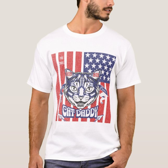 Camiseta pai de gato, seu pequeno pai! que ama seu pai (Frente)