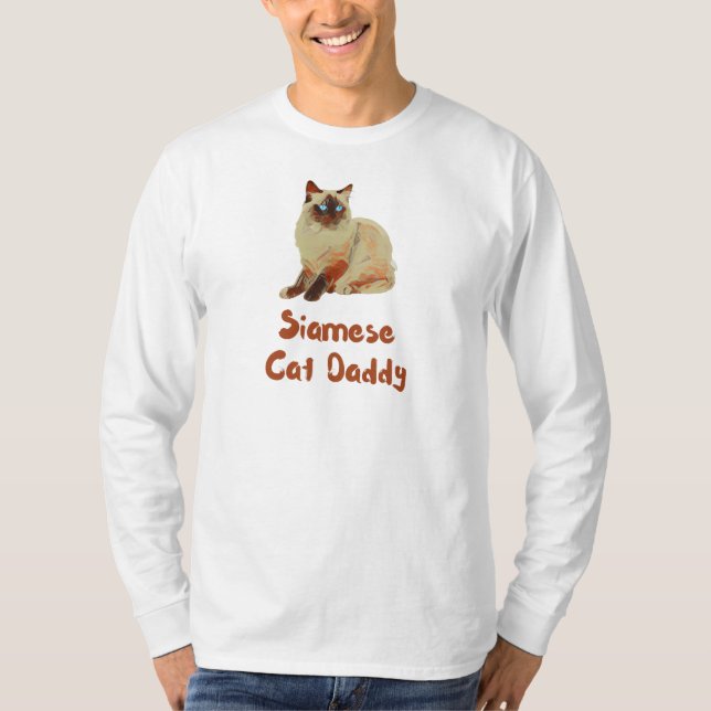 Camiseta Pai de Gato Siamês (Frente)