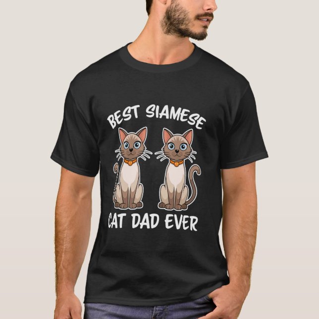 Camiseta Pai de Gato Siames Fun Gato Siames (Frente)