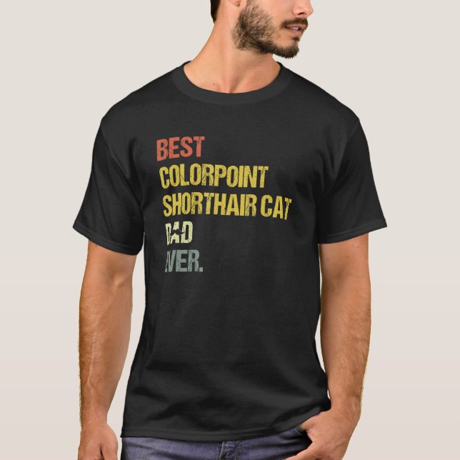 Camiseta Pai de Gatos de Pequeno Colorpoint (Frente)