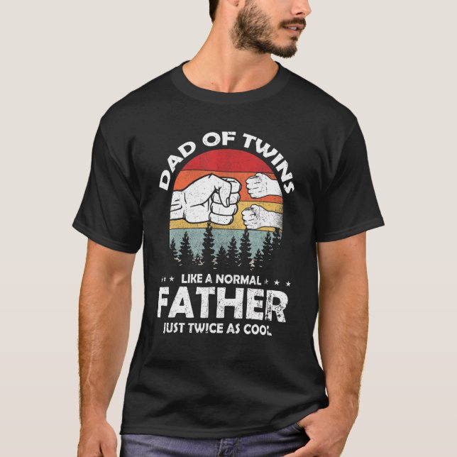 Camiseta Pai De Gêmeos 2022 Padre Twice Como Gêmeo Legal D (Frente)
