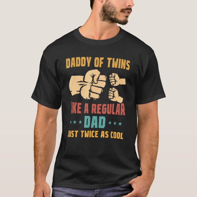 Camiseta Pai De Gêmeos Duas Vezes Como Gêmeos Legal Pai Pai (Frente)