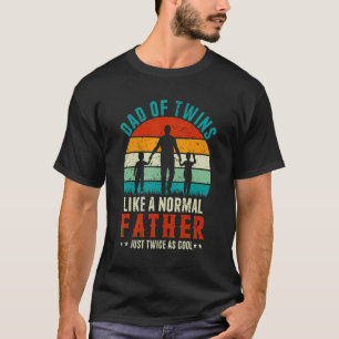 Camiseta Pai De Gêmeos Novo papai De Dia de os pais De Vint