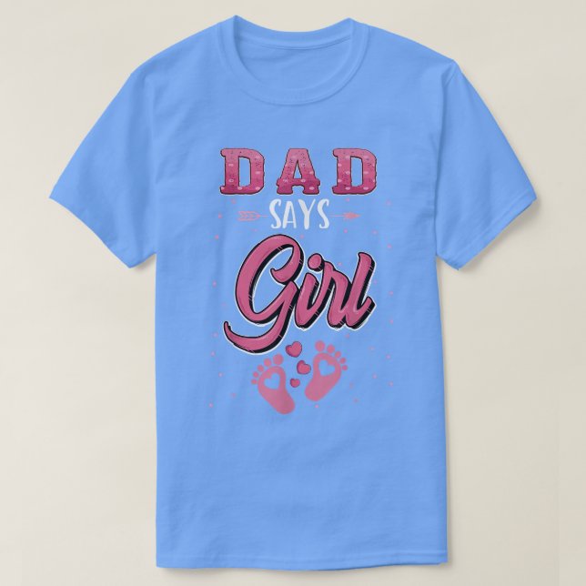 Camiseta Pai de gênero diz Garota bebê combinando com a fam (Frente do Design)