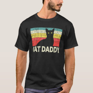 Camiseta Pai de Gente Negro Proprietário de Gato Pai